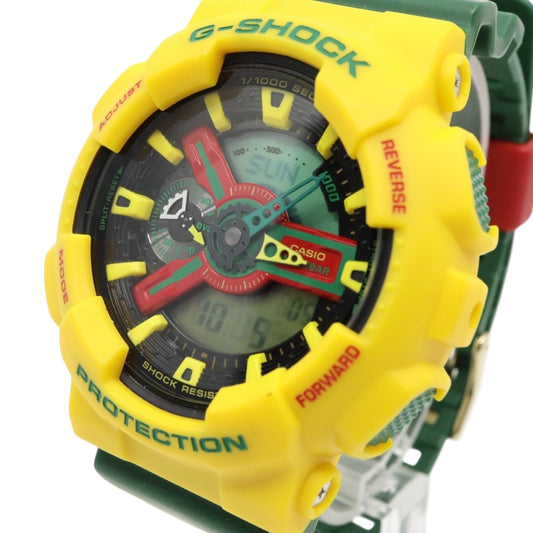 【未使用級/電池交換済】カシオ G-SHOCK GA-110RF ラスタファリアン 腕時計 メンズ アナデジ イエロー グリーン レッド ラスタカラー 20気圧防水 耐磁 JIS1種 耐衝撃構造 ストリート カジュアル ビッグケース クリーニング済み G5