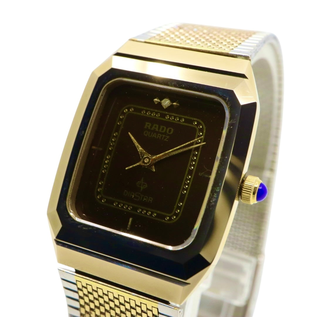 【美品/電池交換済】ラドー 腕時計 110.9509.3 レディース クオーツ ゴールド ブラウン文字盤 スクエア ヴィンテージ アナログ ドレスウォッチ アンティーク クラシックデザイン エレガント メッシュブレス クリーニング済み G1