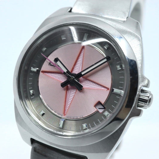 【美品/電池交換済】ポールスミス 腕時計 1016-S060753 レディース クオーツ ピンク スターダイヤル アナログ 10気圧防水 シルバー ブレスレットウォッチ フェミニン エレガント カジュアル クリーニング済み G2