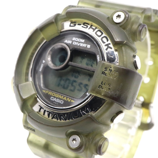 【美品】カシオ G-SHOCK FROGMAN DW-8200 フロッグマン 腕時計 メンズ デジタル チタン 200M防水 スケルトン カーキ ヴィンテージ 90年代 ストリート カジュアル タフ クリーニング済み G2