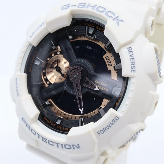 【美品/クリーニング済】カシオ G-SHOCK 腕時計 GA-110RG メンズウォッチ デジアナ アナデジ クォーツ ホワイト ブラック ゴールド ストリート カジュアル 耐衝撃構造 20気圧防水 稼働品 G7
