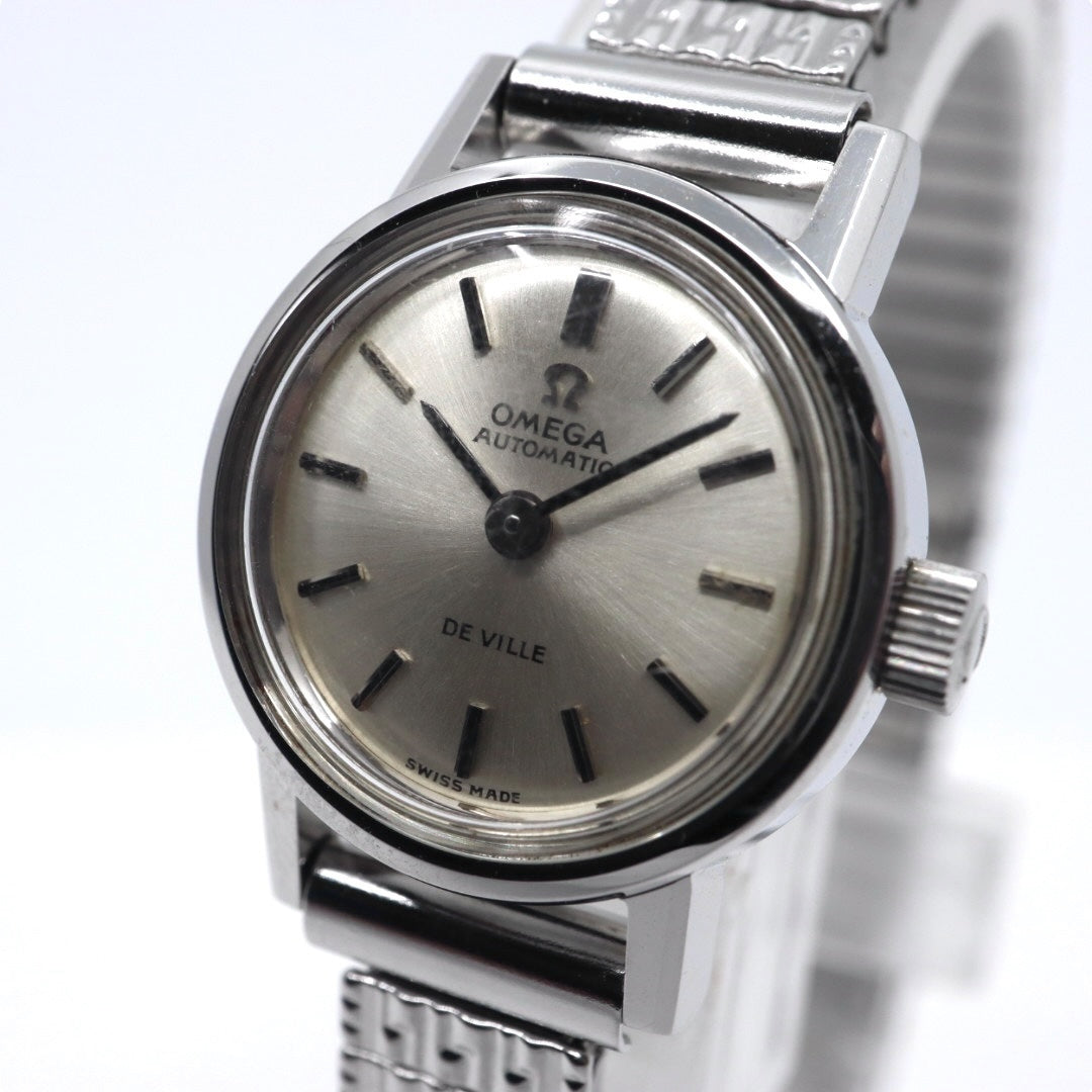 【美品/稼働品】OMEGA オメガ DE VILLE デビル レディース腕時計 自動巻き AUTOMATIC シルバー文字盤 アナログ ラウンドケース ステンレスブレス アンティーク ビンテージ クラシック ドレスウォッチ SWISS MADE G2