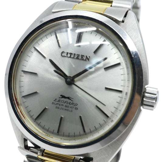 シチズン CITIZEN レオパード スーパー ビート8 自動巻き 腕時計 ヴィンテージ 1970年代 ステンレススチール シルバー×ゴールド 自動巻き 26石 メンズ G5