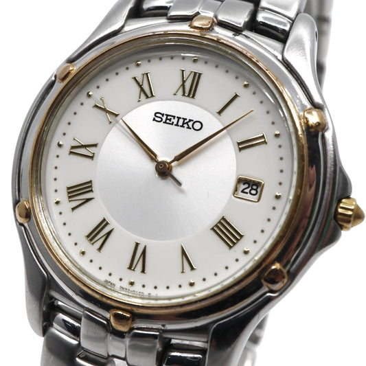 【電池交換済／稼働品】SEIKO セイコー 腕時計 クオーツ アナログ ローマンインデックス コンビカラー シルバー ゴールド メンズ レディース ユニセックス ドレスウォッチ クラシック ビンテージ 創立記念 いすゞ K-TOKA 7N32-0100 G4