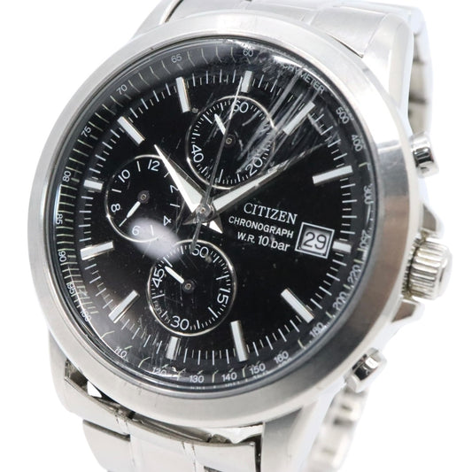 citizen シチズン クオーツ クロノグラフ 腕時計 0510-K002320 ブラック文字盤 ステンレススチール 10気圧防水 メンズ G8