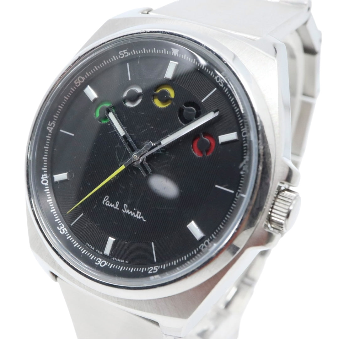 ポールスミス Paul Smith 腕時計 メンズ クォーツ ファイブアイズ Five Eyes ブラック文字盤 シルバー SS F335-S082561 アナログ ウォッチ ビジネス カジュアル 通勤 通学 クラシック モダン レア 希少 ギミック G10