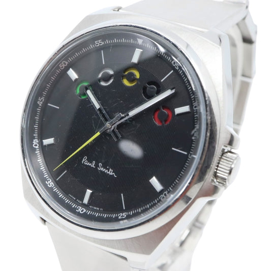 ポールスミス Paul Smith 腕時計 メンズ クォーツ ファイブアイズ Five Eyes ブラック文字盤 シルバー SS F335-S082561 アナログ ウォッチ ビジネス カジュアル 通勤 通学 クラシック モダン レア 希少 ギミック G10