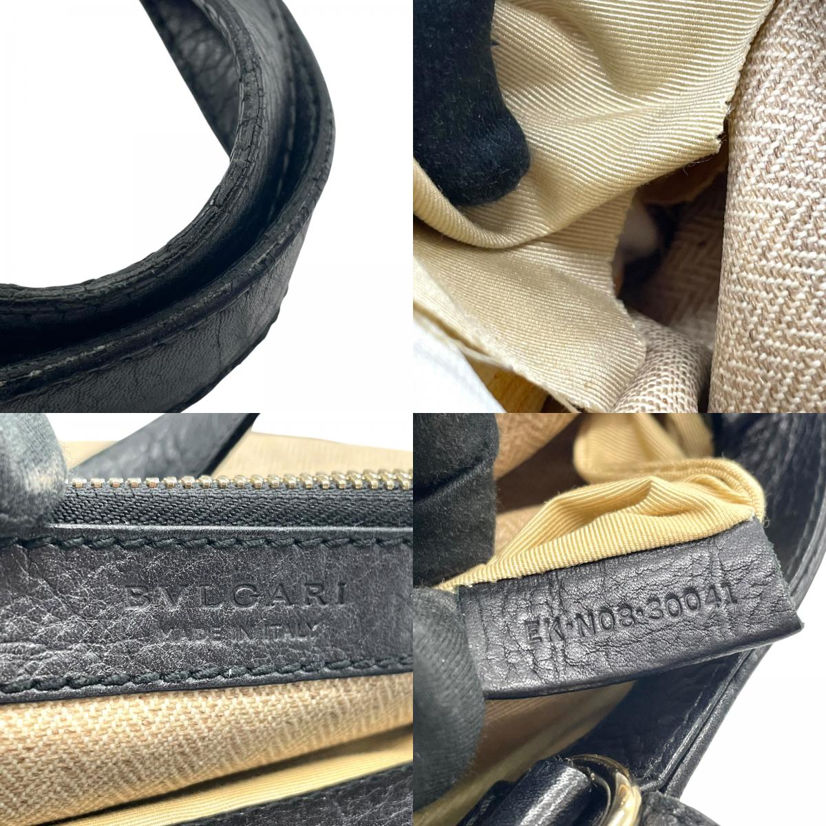 BVLGARI ブルガリ コレツィオーネ 2WAY ハンドバッグ トートバッグ ショルダーバッグ ロゴ キャンバス レザー ベージュ 黒 ブラック ゴールド金具 斜め掛け可 メンズ レディース K3