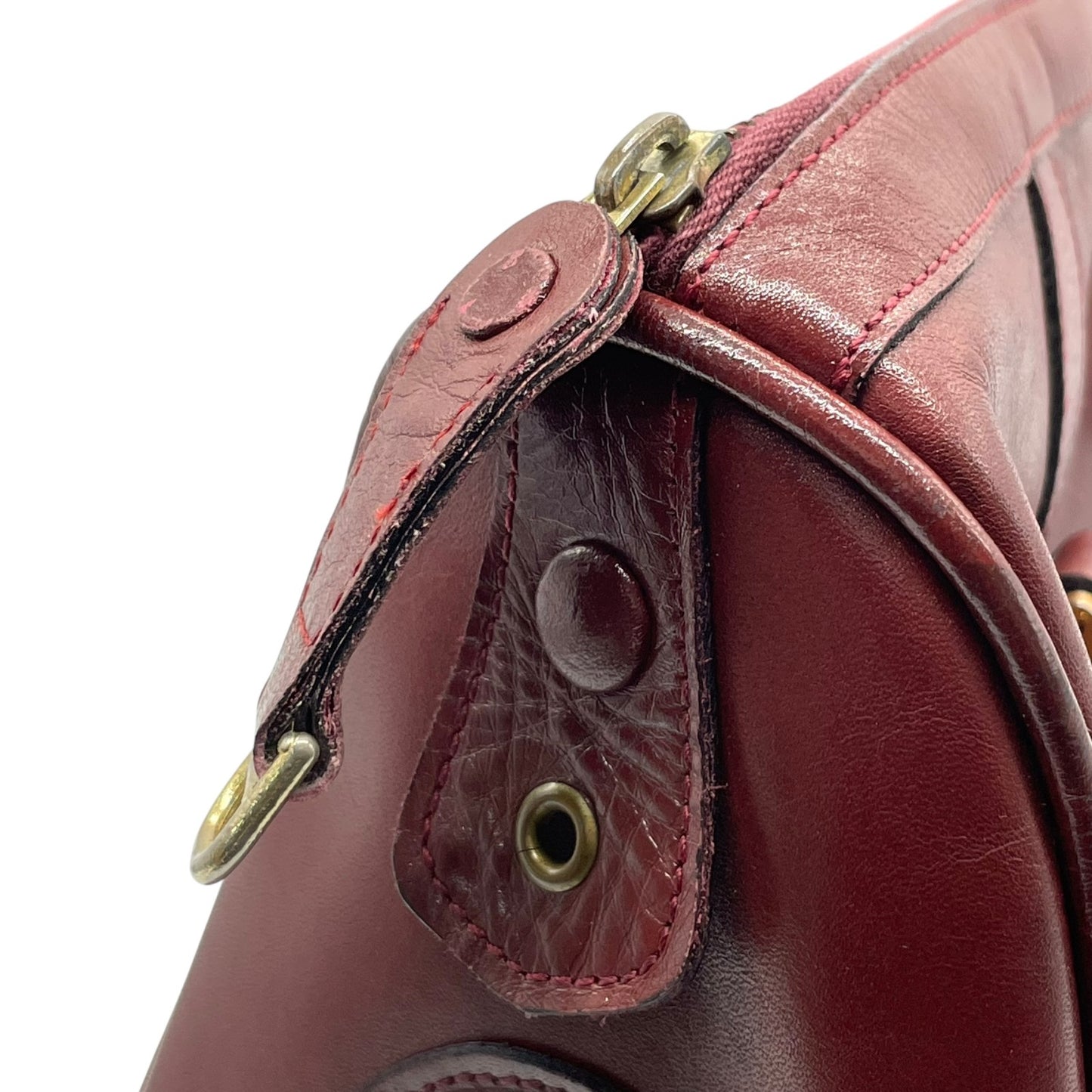 Cartier カルティエ マストライン ボストンバッグ レザー 赤 ボルドー ワインレッド ゴールド金具 パドロック クロシェット 2Cモチーフ メンズ レディース ヴィンテージ U1