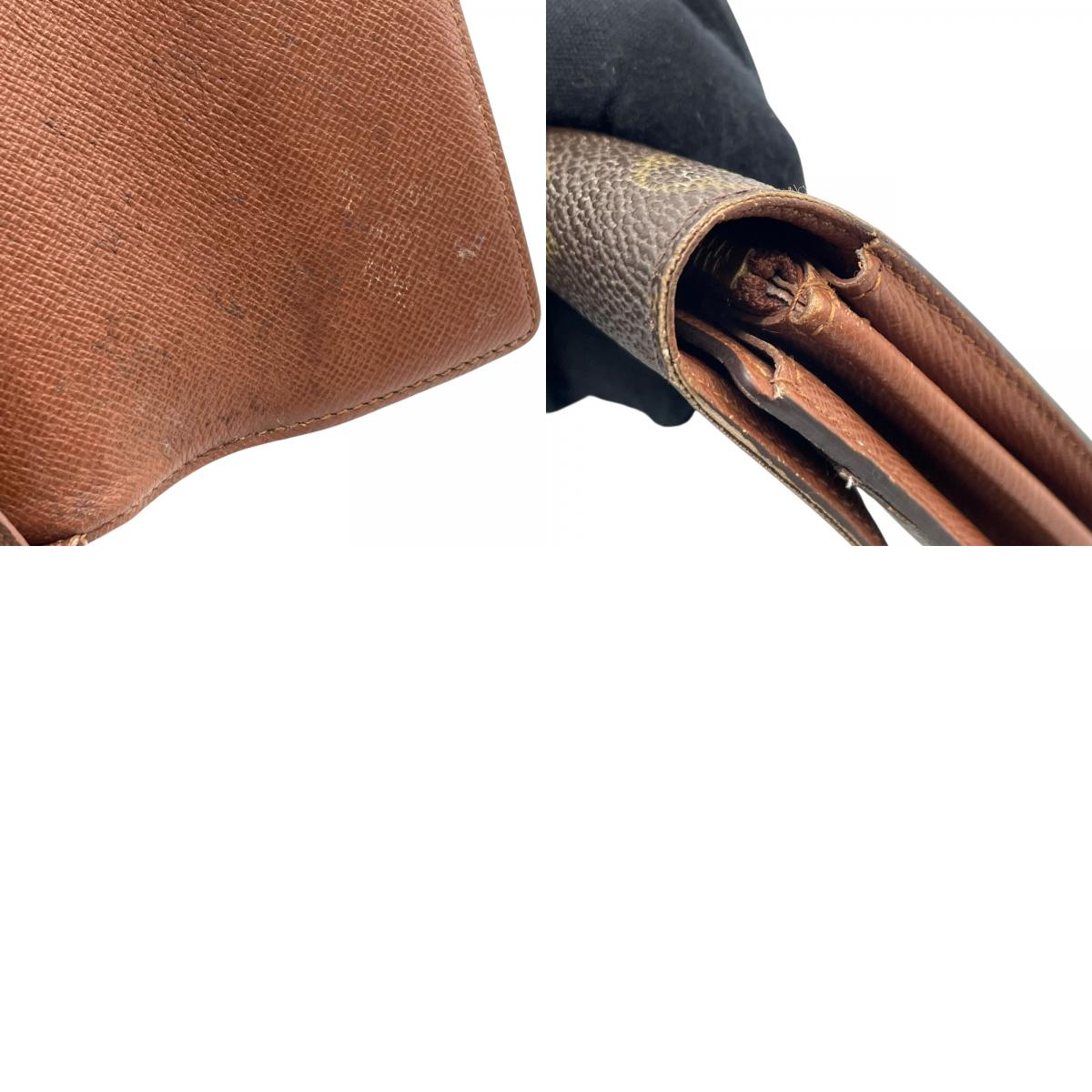 LOUIS VUITTON ルイヴィトン モノグラム ポシェット ポルトモネ クレディ 長財布 二つ折り ファスナー M61726 茶 ブラウン PVC レザー メンズ レディース W3