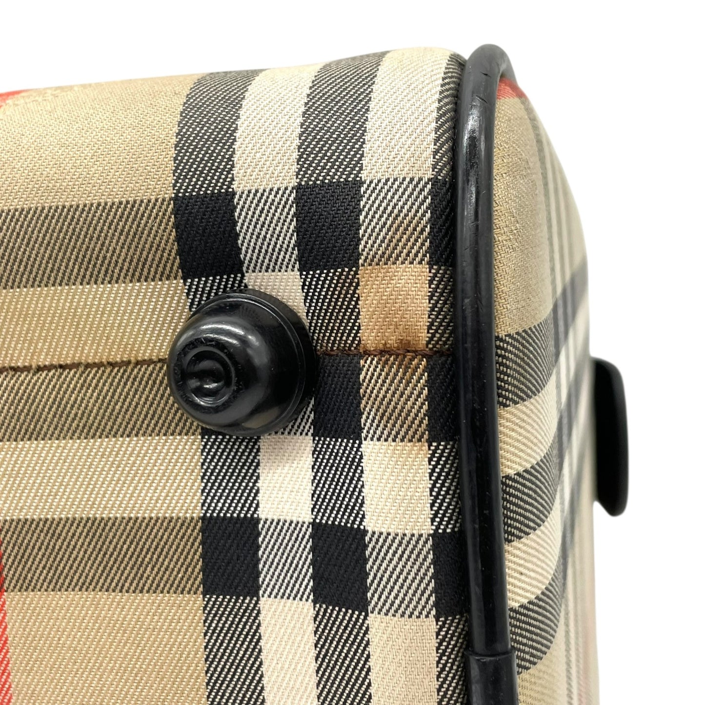 美品 Burberry バーバリー ノバチェック シャドーホース ミニボストン ハンドバッグ ベージュ ブラック キャンバス レザー ゴールド金具 ホースロゴ レディース ヴィンテージ E