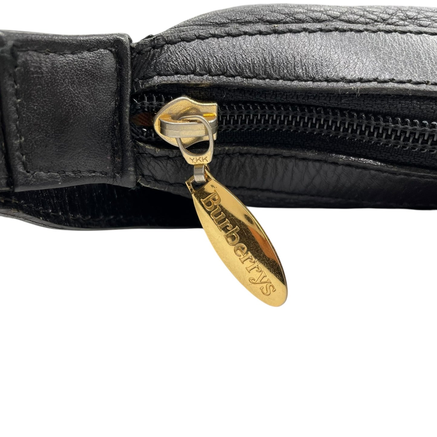 美品 BURBERRY バーバリー ショルダーバッグ ラウンドトート 黒 ブラック レザー ゴールド金具 ノバチェック 斜め掛け可 レディース S97