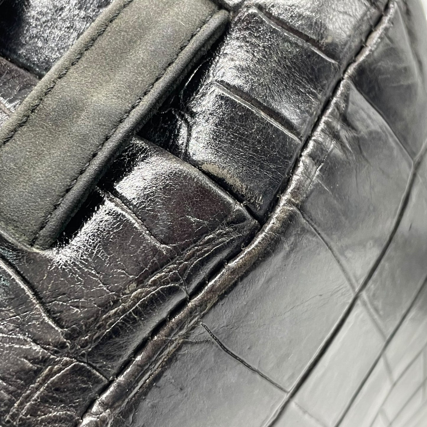 Authentic VERSACE Medusa Embossed Leather Tote Handbag Black Gold