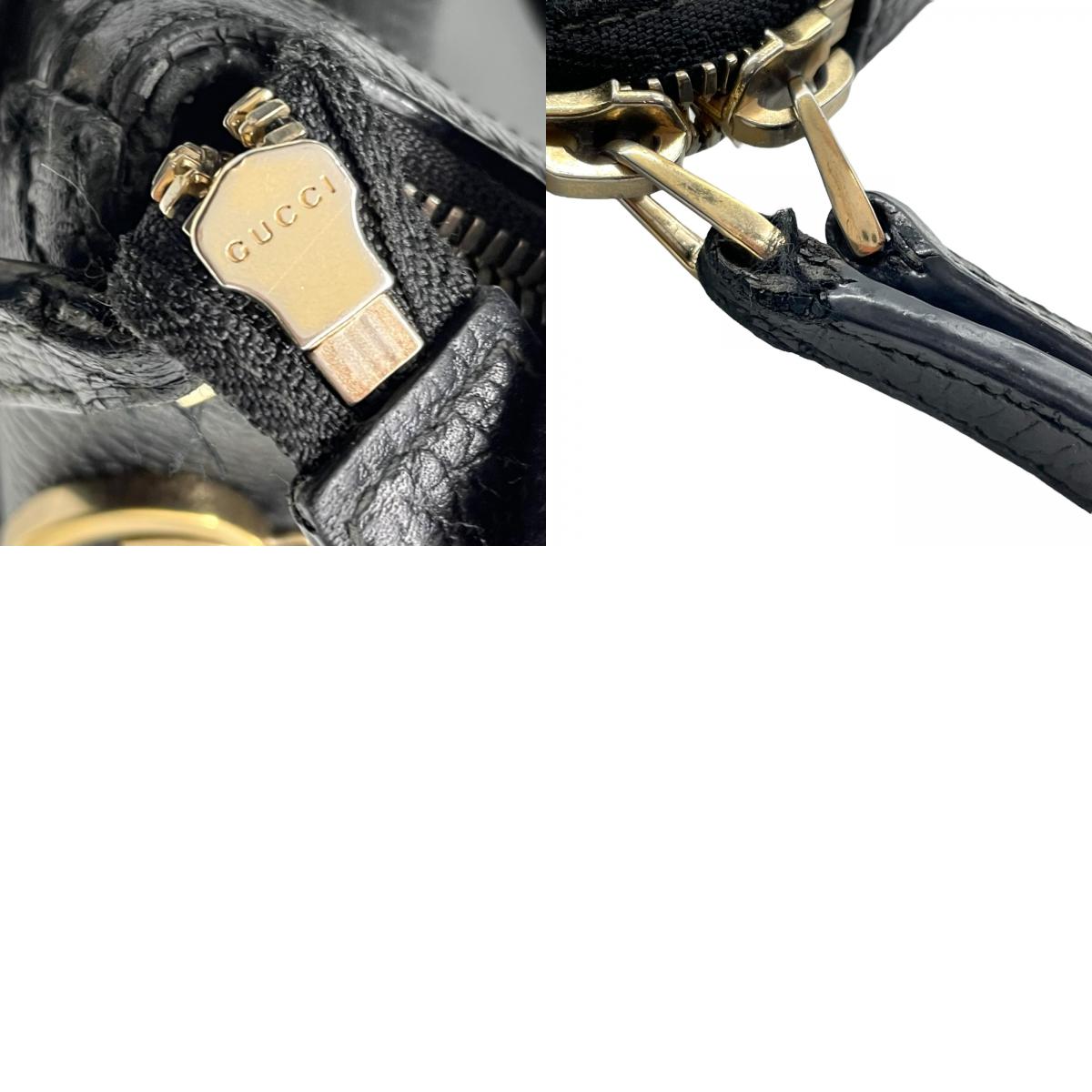 美品 GUCCI グッチ 2WAY ハンドバッグ ショルダーバッグ 449651 インターロッキングG ブラック レザー ゴールド金具 斜め掛け可 レディース D