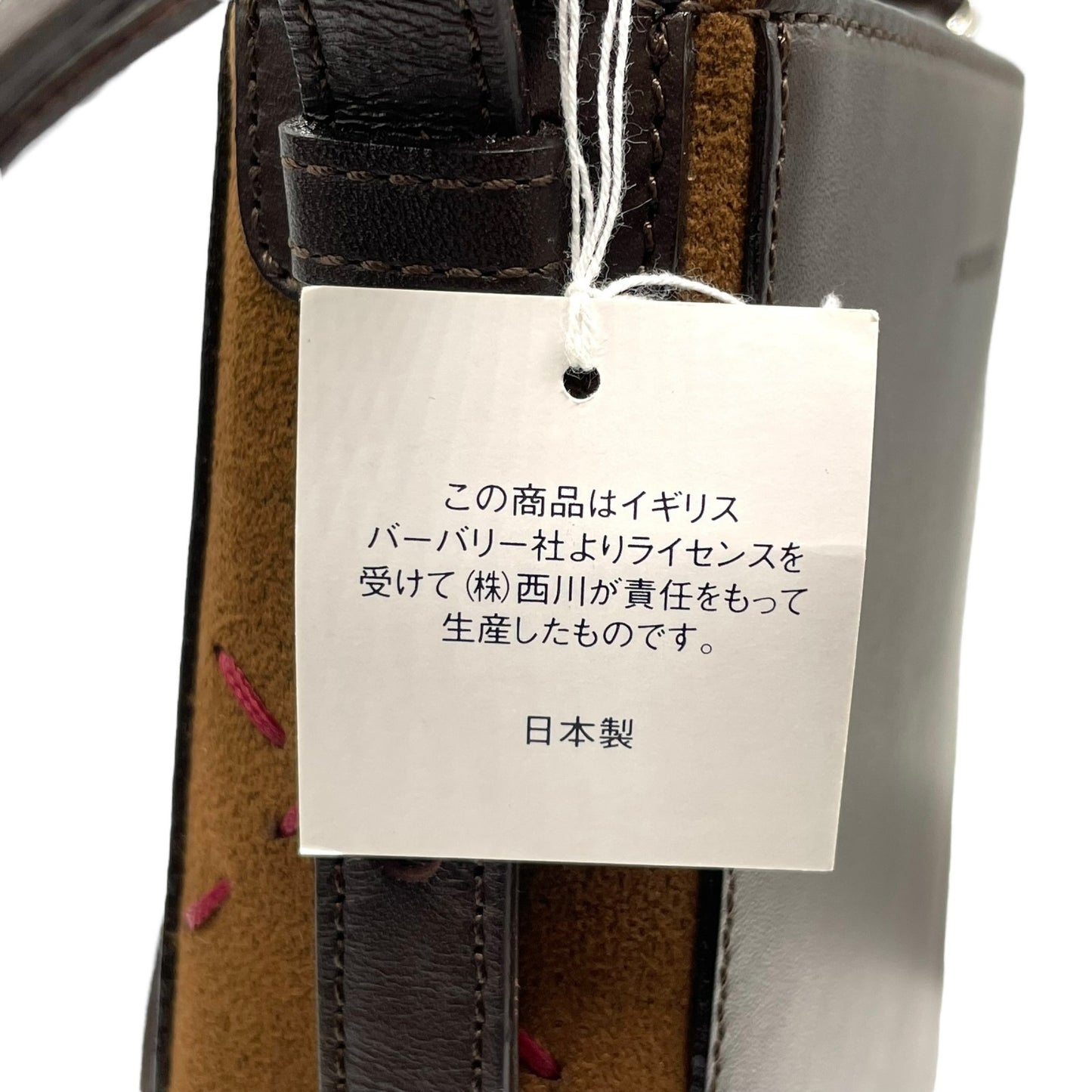 未使用級 BURBERRY バーバリー ショルダーバッグ ロゴ ステッチ 茶 ブラウン レザー スエード シルバー金具 クロスボディ 斜め掛け可 サコッシュ スマホショルダー レディース E
