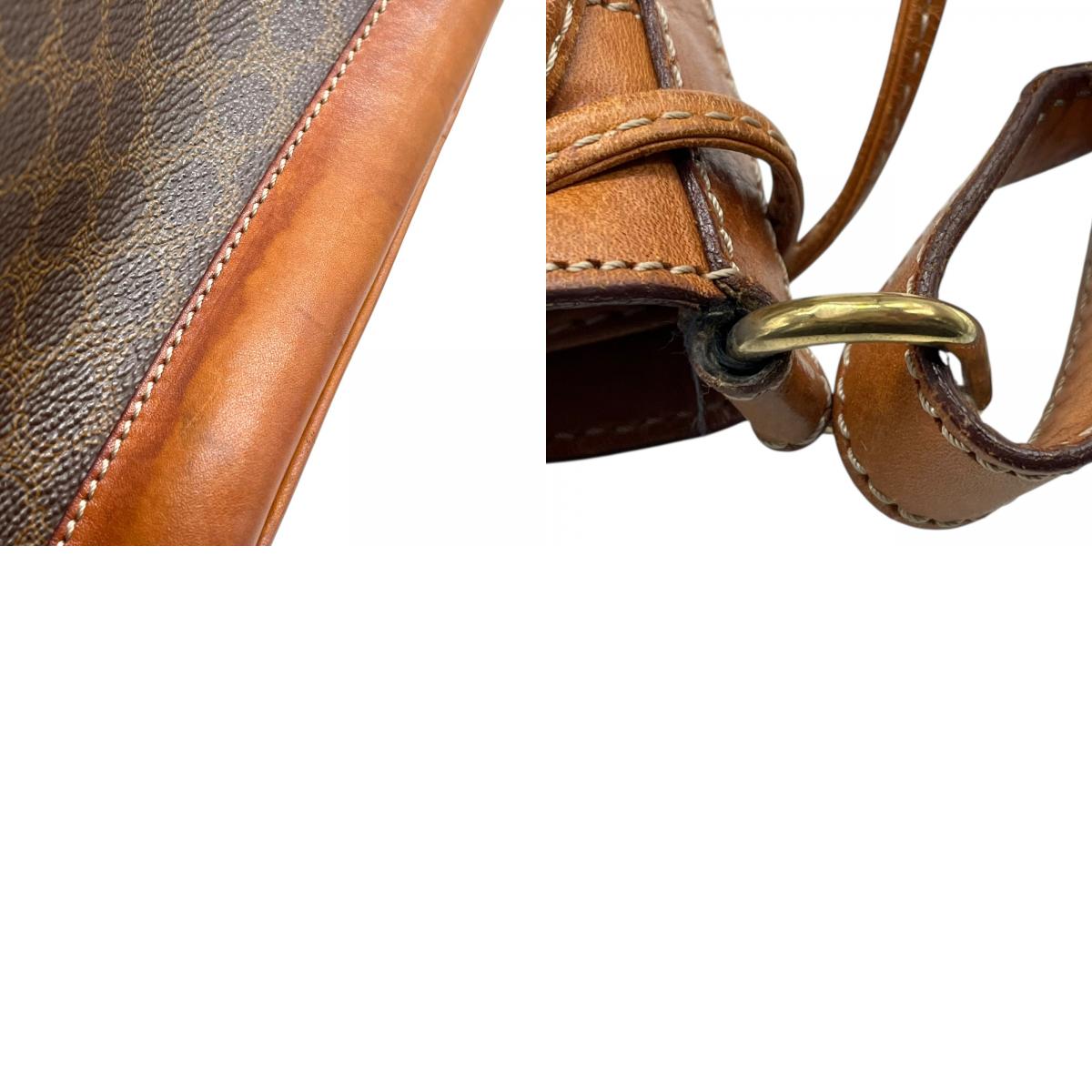 CELINE オールドセリーヌ ショルダーバッグ トリオンフ 巾着 M90 マカダム柄 ヴィンテージ ゴールド金具 レディース K9