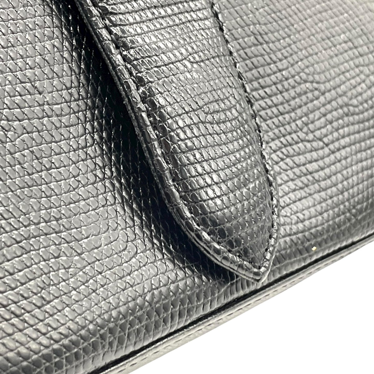 美品 イヴ サンローラン YVES SAINT LAURENT 型押し ショルダーバッグ 黒 ブラック レザー ヴィンテージ 金金具 ゴールド金具 K7