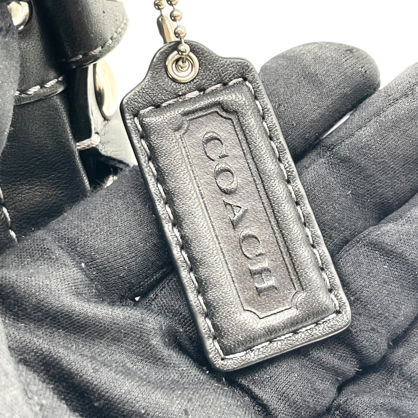 コーチ COACH レザー ショルダーバッグ ワンショルダー 黒 ブラック 2WAY グローブタンレザー シルバー金具 S50