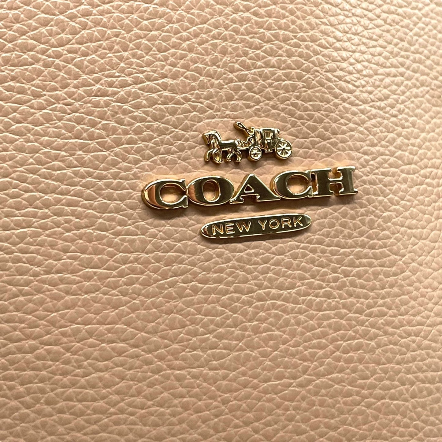 美品 コーチ COACH トートバッグ ハンドバッグ ペブルドレザー C4076 ベージュ A4収納可 金金具 ゴールド金具 ビジネスバッグ 2