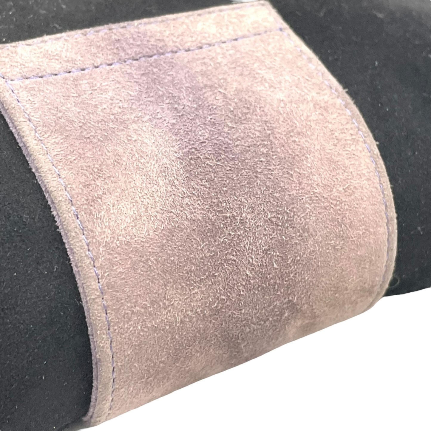 バリー BALLY スエード レザー コンビ ショルダーバッグ フラップ 黒 ブラック グレー金具 レディース C12