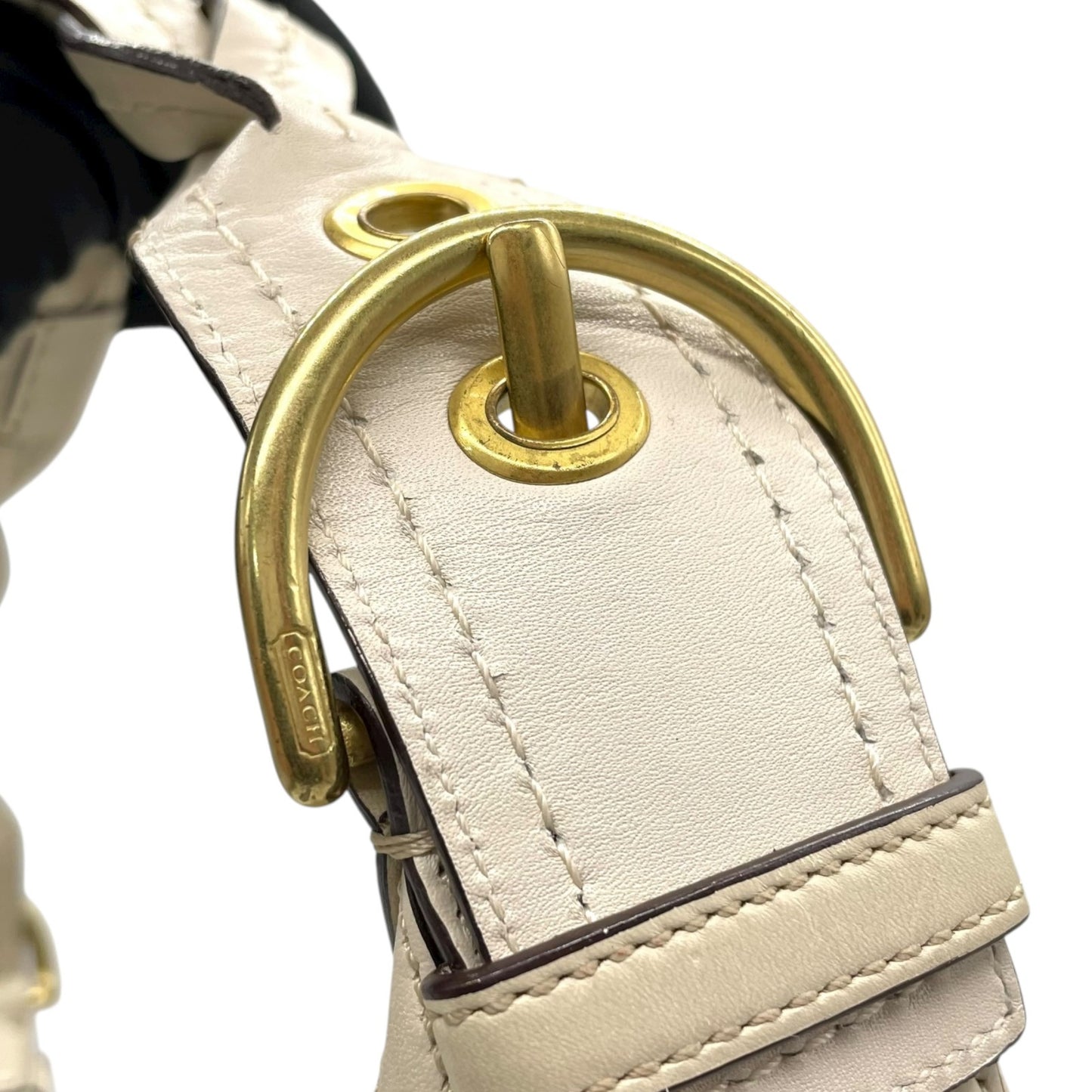 美品 コーチ COACH レザー ハンドバッグ ワンショルダーバッグ ホーボー 10043 ベージュ 金金具 ゴールド金具 Y2K 00s vintage C4