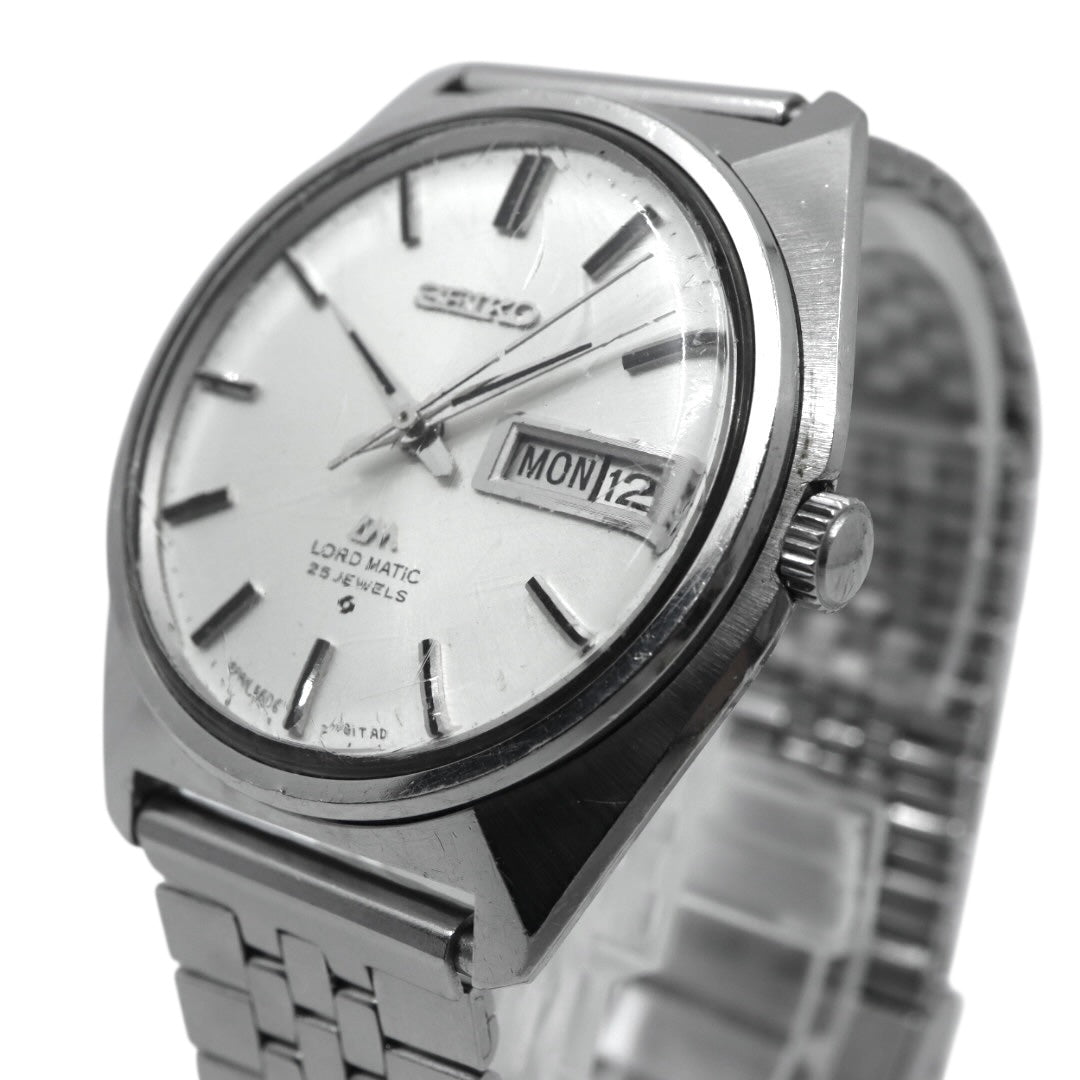 【稼働品】 seiko セイコー ロードマチック 腕時計 5606-7000 自動巻き 25石 デイデイト 絹目文字盤 メンズ アナログ ヴィンテージ 70年代 昭和レトロ アンティークウォッチ クラシックデザイン 日本製 オートマティック G4