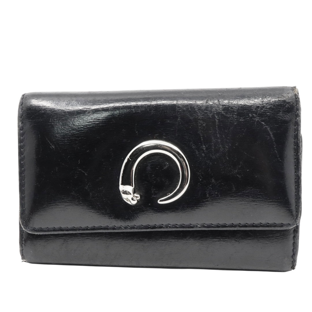 カルティエ Cartier マストライン パンテール キーケース 6連 黒 ブラック シルバー レザー 銀金具 M5