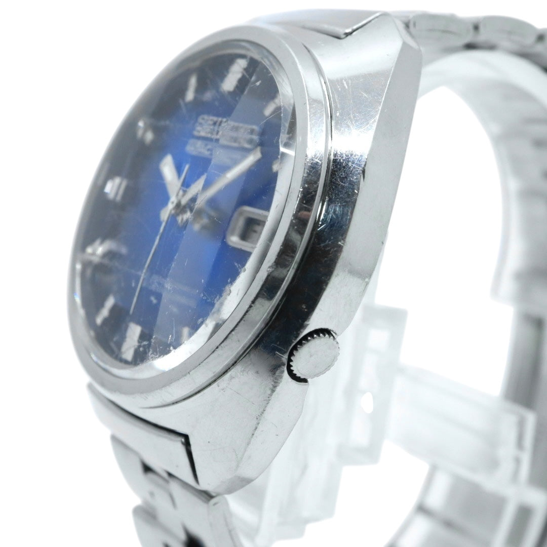 【稼働品】 SEIKO セイコー 5アクタス 腕時計 7019-7350 自動巻き 21石 デイデイト ブルーダイヤル メンズ アナログ ヴィンテージ 70年代 昭和レトロ 日本製 アンティークウォッチ クラシックデザイン クリーニング済み G4