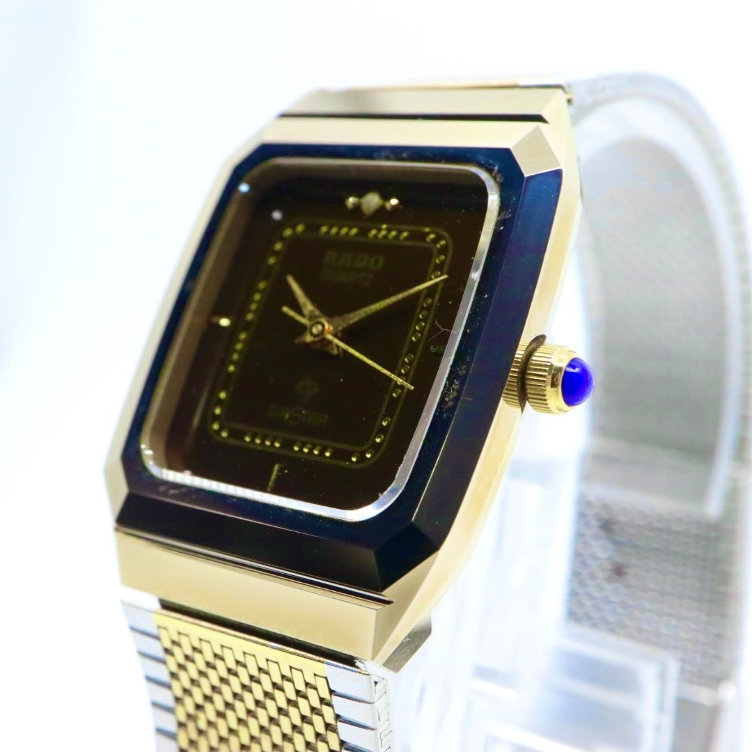 【美品/電池交換済】ラドー 腕時計 110.9509.3 レディース クオーツ ゴールド ブラウン文字盤 スクエア ヴィンテージ アナログ ドレスウォッチ アンティーク クラシックデザイン エレガント メッシュブレス クリーニング済み G1