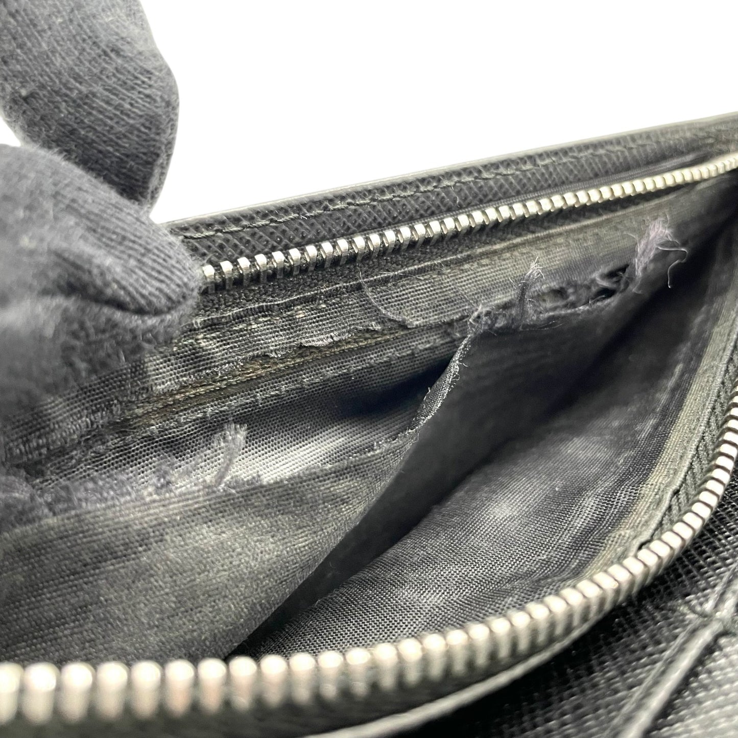 プラダ PRADA 長財布 ネイビー 紺 サフィアーノレザー シルバー金具 ロゴ 2MV836 メンズ M1