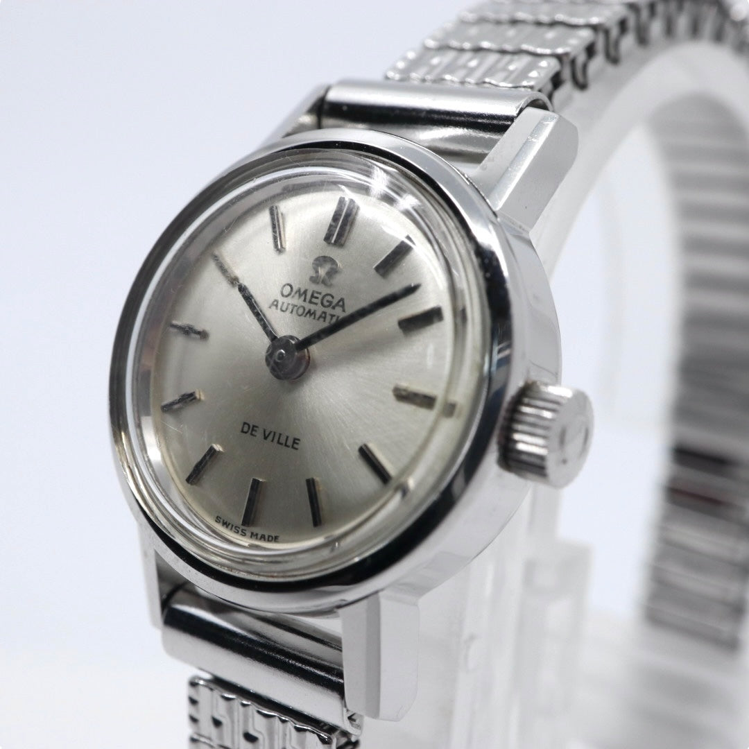 【美品/稼働品】OMEGA オメガ DE VILLE デビル レディース腕時計 自動巻き AUTOMATIC シルバー文字盤 アナログ ラウンドケース ステンレスブレス アンティーク ビンテージ クラシック ドレスウォッチ SWISS MADE G2