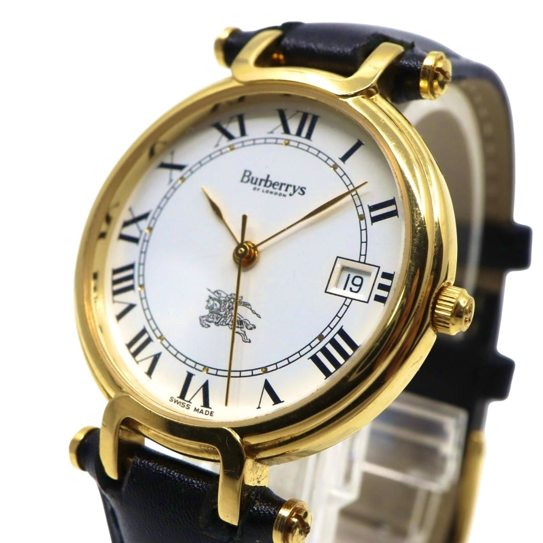 BURBERRY バーバリー 腕時計 ゴールド クオーツ ホワイト文字盤【中古】 ユニセックス