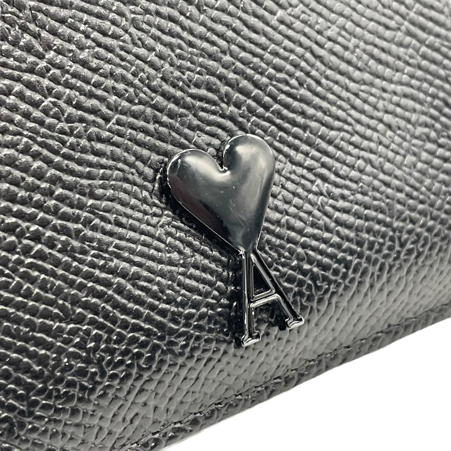 アミ パリス AMI PARIS アレクサンドル マテュッシ ジップカードホルダー フラグメントケース コインケース 小銭入れ カードケース ミニ財布 ブラック ノワール レザー レディース M5