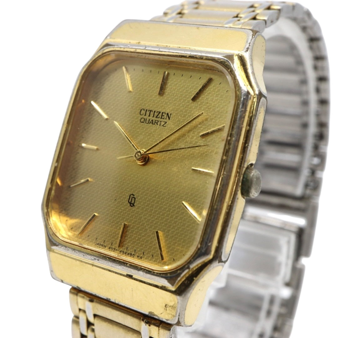 citizen シチズン クオーツ 腕時計 4031-491521K ゴールド レクタンギュラーケース ステンレスブレス レディース ヴィンテージ G8