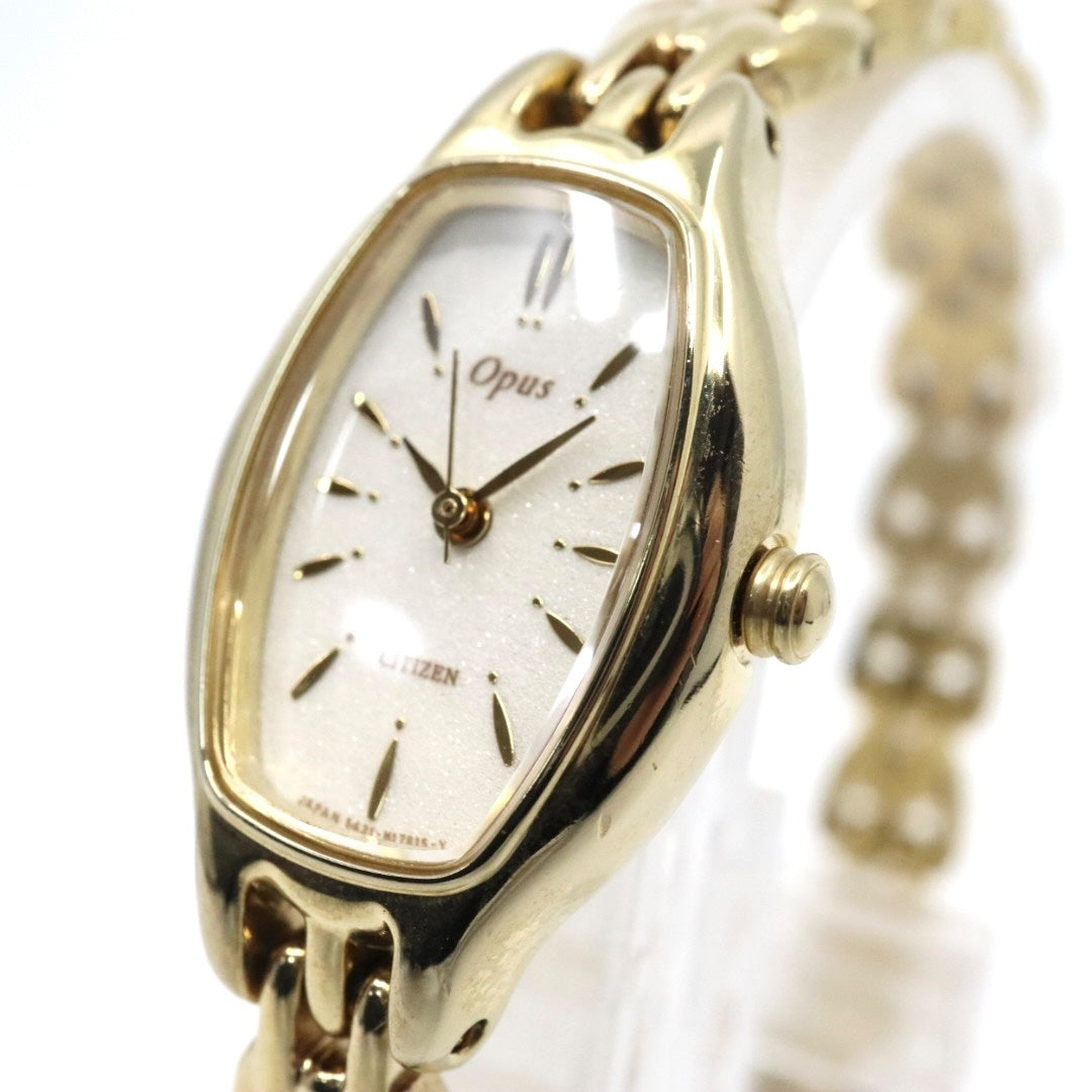 citizen シチズン オーパス クオーツ 腕時計 5421-F46924 ゴールドトーン トノーケース ホワイト文字盤 ステンレススチール レディース G8