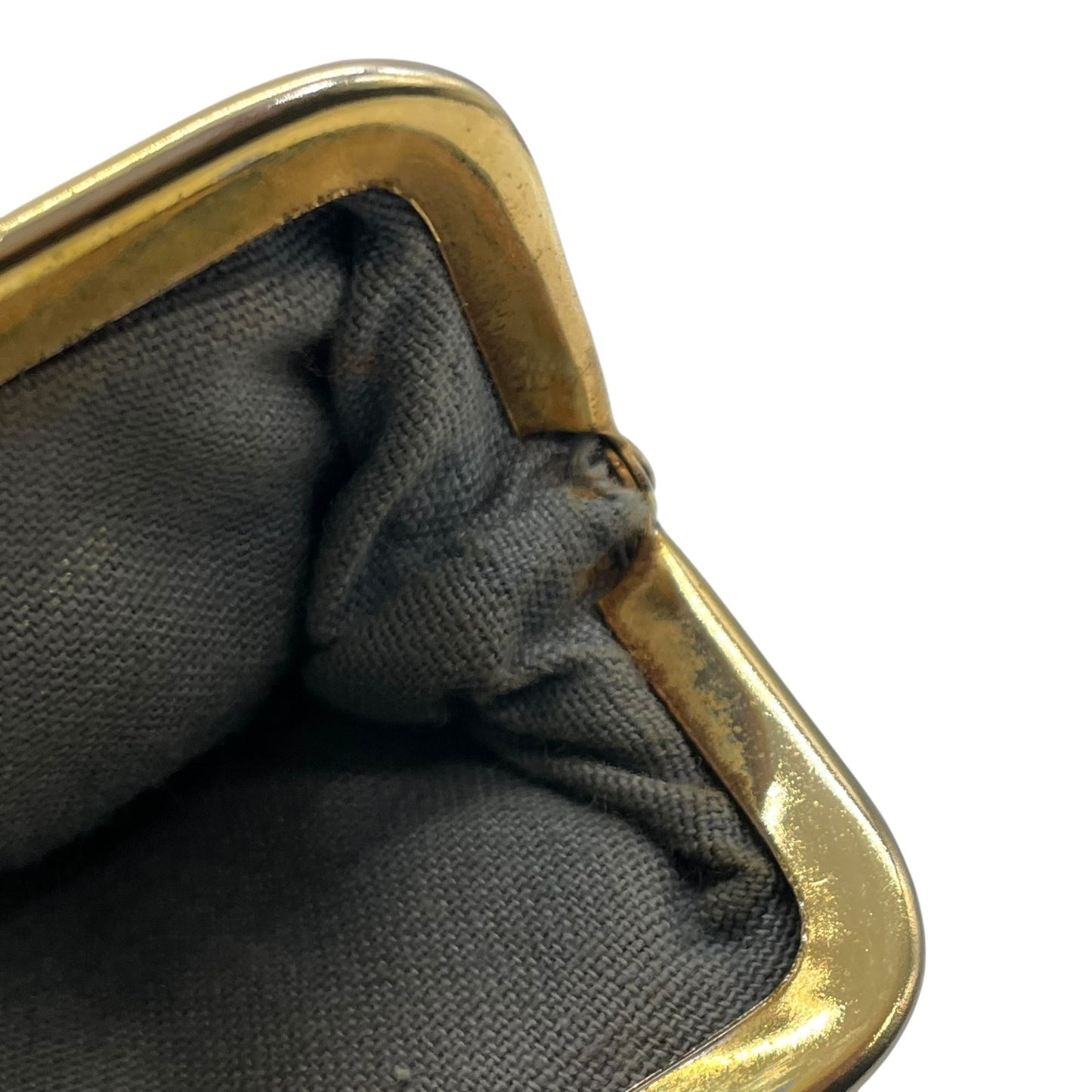 クリスチャン ディオール Christian Dior トロッター がま口 コインケース ネイビー ゴールド金具 金 ジャガード ヴィンテージ M3