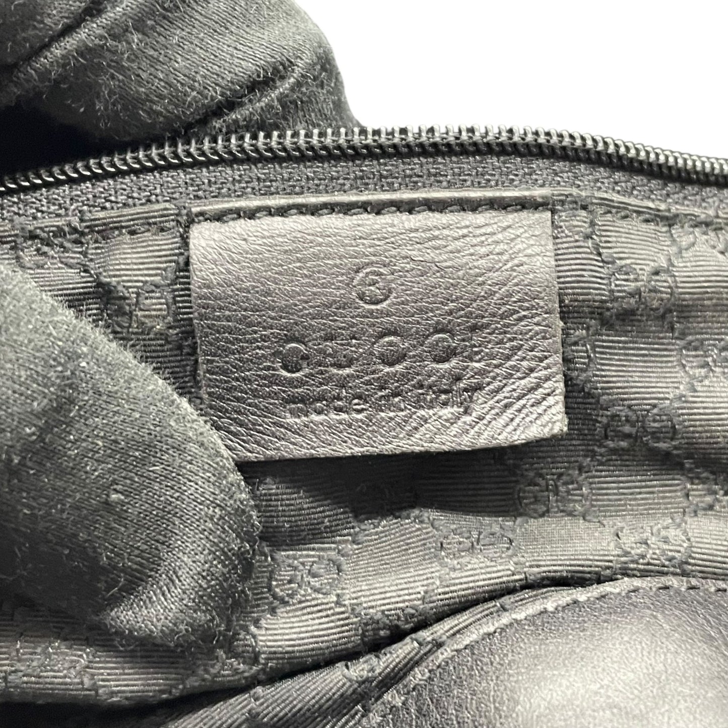 Authentic GUCCI Jackie Shoulder Bag 28629 Black Canvas Leather Logo Gold Hardware Women's