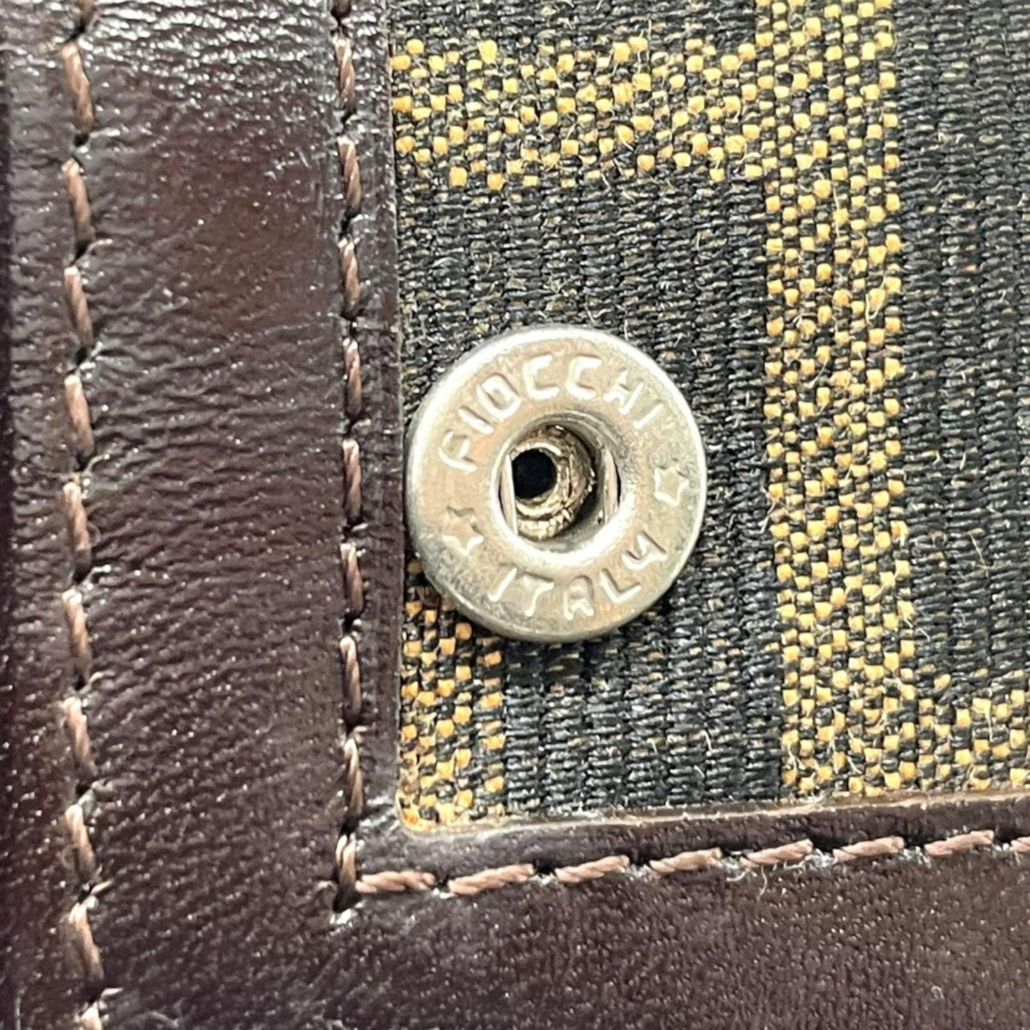 FENDI フェンディ ズッカ柄 6連キーケース キャンバス レザー 茶 ブラウン シルバー金具 FF柄 ヴィンテージ メンズ レディース M2