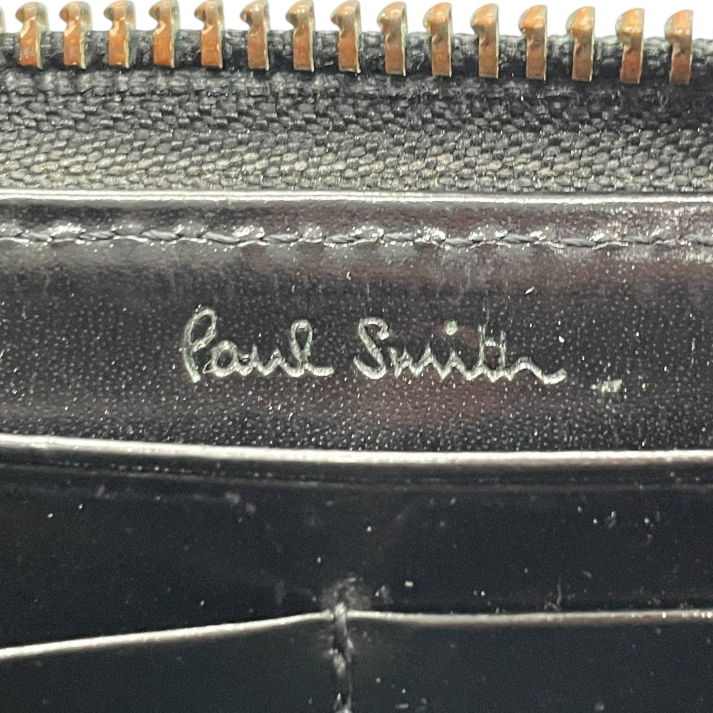 Paul Smith ポールスミス 長財布 ラウンドファスナー 紺 ネイビー レザー 本革 ゴールド金具 マルチカラー メンズ W1