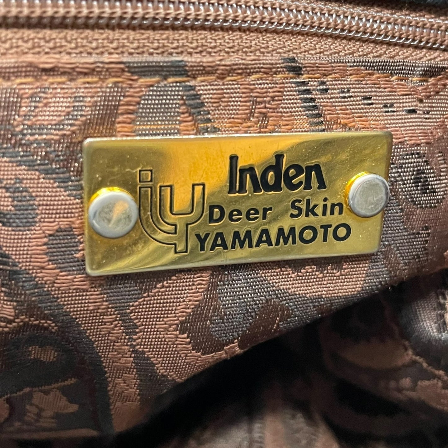 印傳屋 インデンヤ Inden トートバッグ 黒 ブラック レザー 鹿革 漆 ブラック金具 肩掛け可 レディース E11