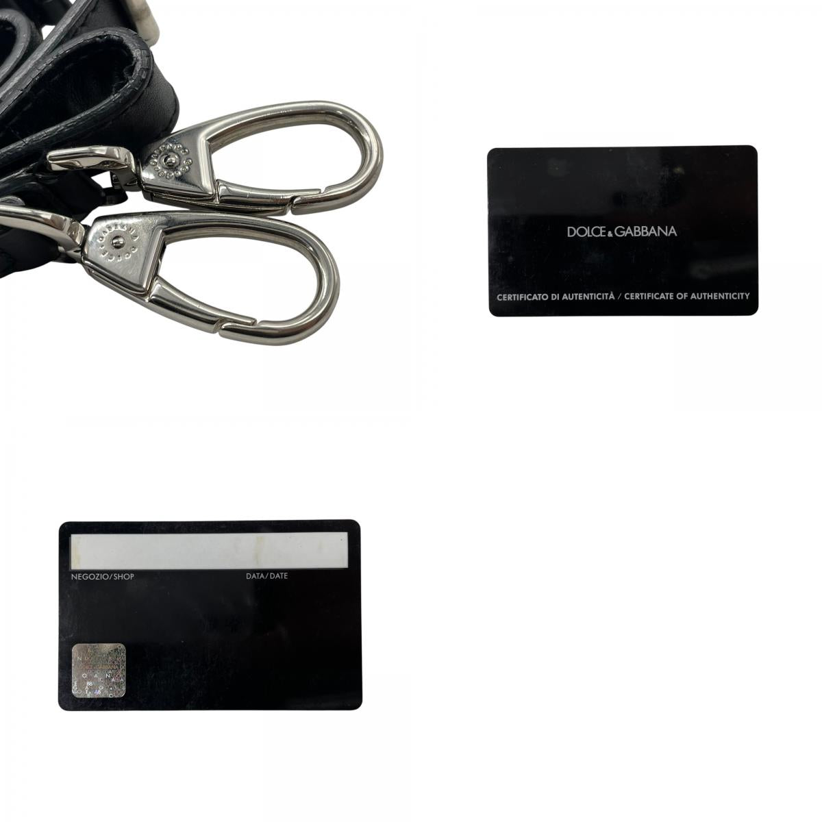 美品 DOLCE&GABBANA ドルチェ＆ガッバーナ シシリー 2WAY ハンドバッグ ショルダーバッグ ドルガバ レオパード ヒョウ柄 レザー PVC 黒 ブラック ダークグレー レディース D&G フラップ開閉 シルバー金具 ギャランティカード付き B2