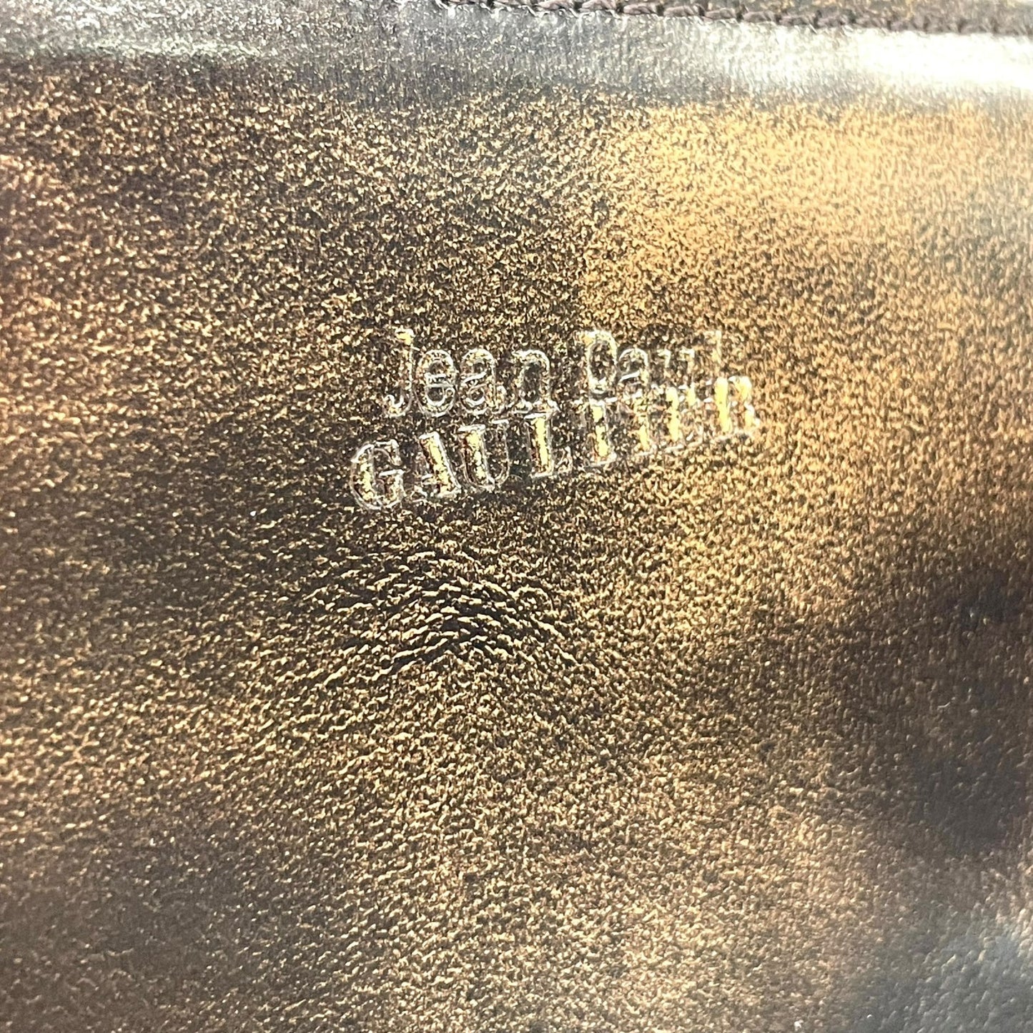 入手困難 Jean Paul GAULTIER ジャンポールゴルチエ ハンドバッグ レザー 本革 ブラウン 茶 ゴールド金具 ワンショルダー 肩掛け可 スクエア型 メンズ レディース K5