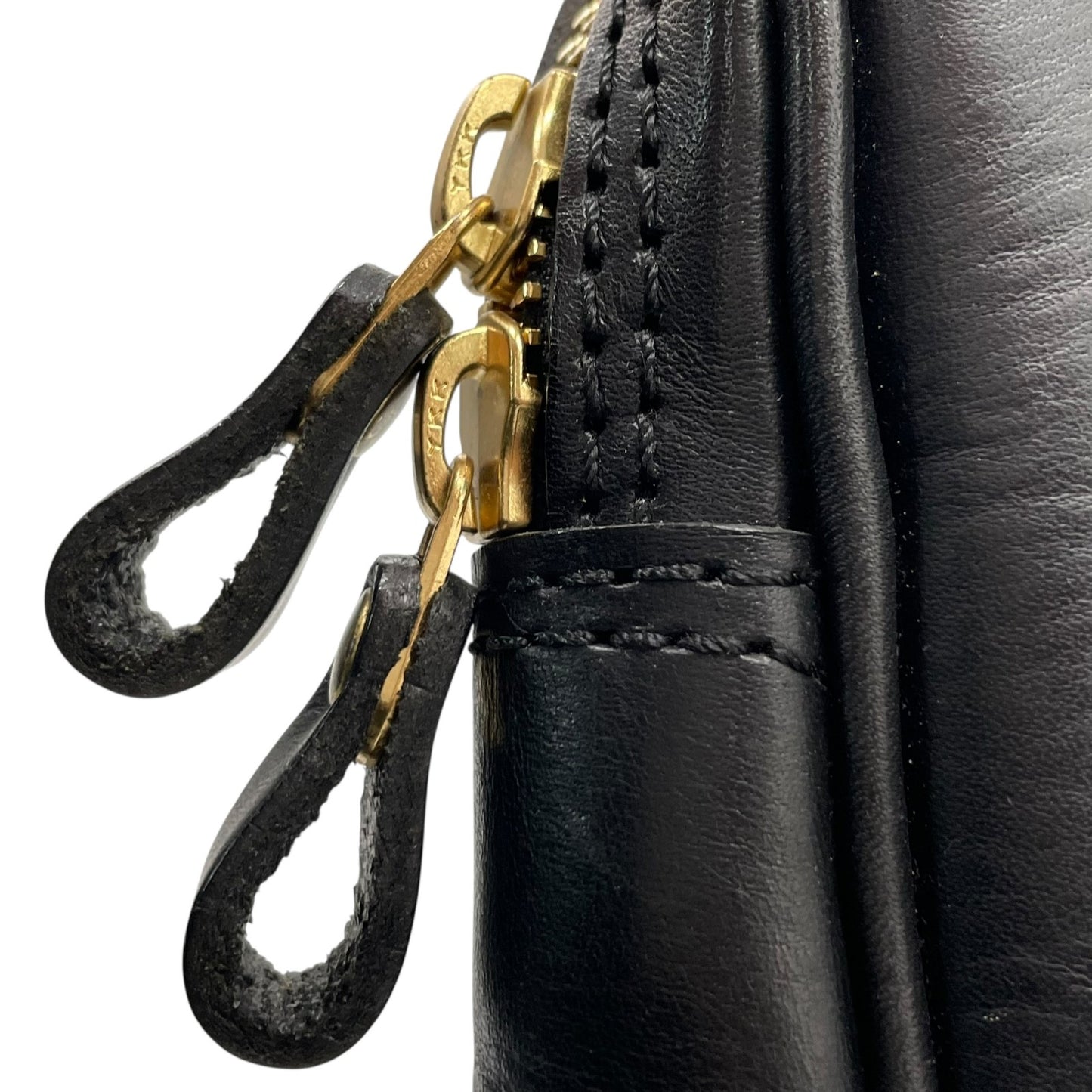 美品 Herz ヘルツ 二本手 ビジネスバッグ ブリーフケース 書類鞄 黒 ブラック レザー 日本製 ゴールド金具 A4対応 BW-57 メンズ レディース C