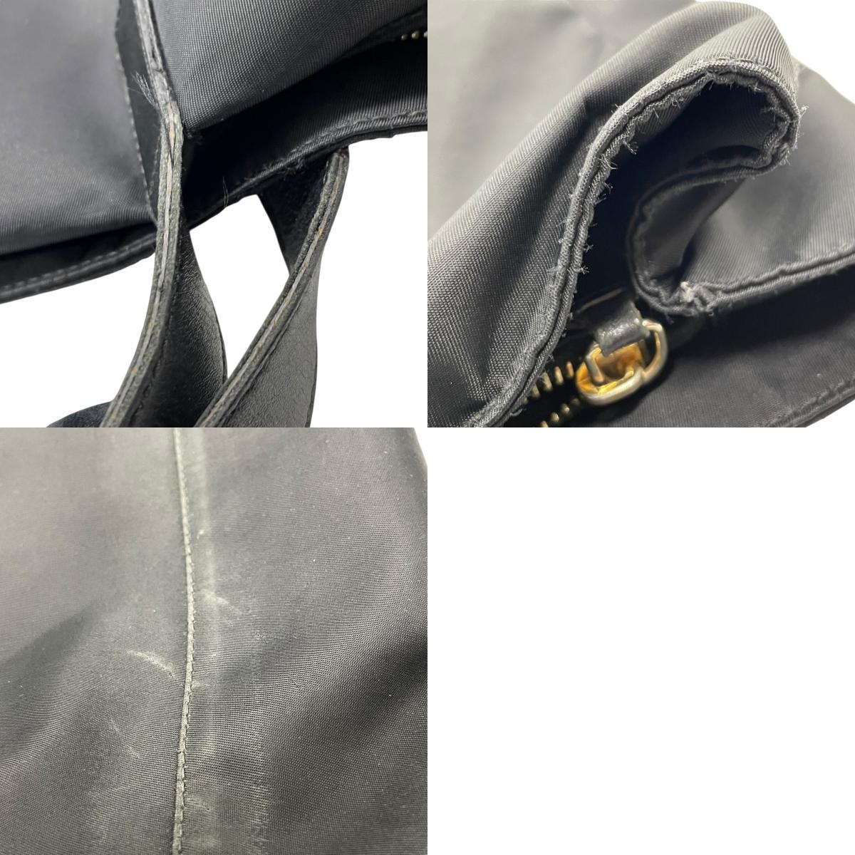 美品 FENDI フェンディ トートバッグ ワンショルダー FFロゴ 黒 ブラック ナイロン レザー ゴールド金具 肩掛け可 レディース シンプル ビジネス C1