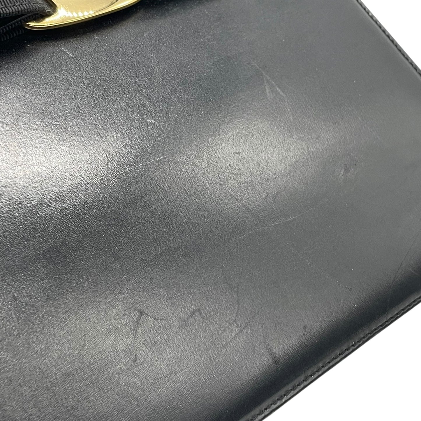 サルヴァトーレ フェラガモ ハンドバッグ フォーマルバッグ ヴァラリボン 2WAY 黒 ショルダーバッグ 斜め掛け ゴールド金具 自立 ブラック レザー ヴィンテージ C