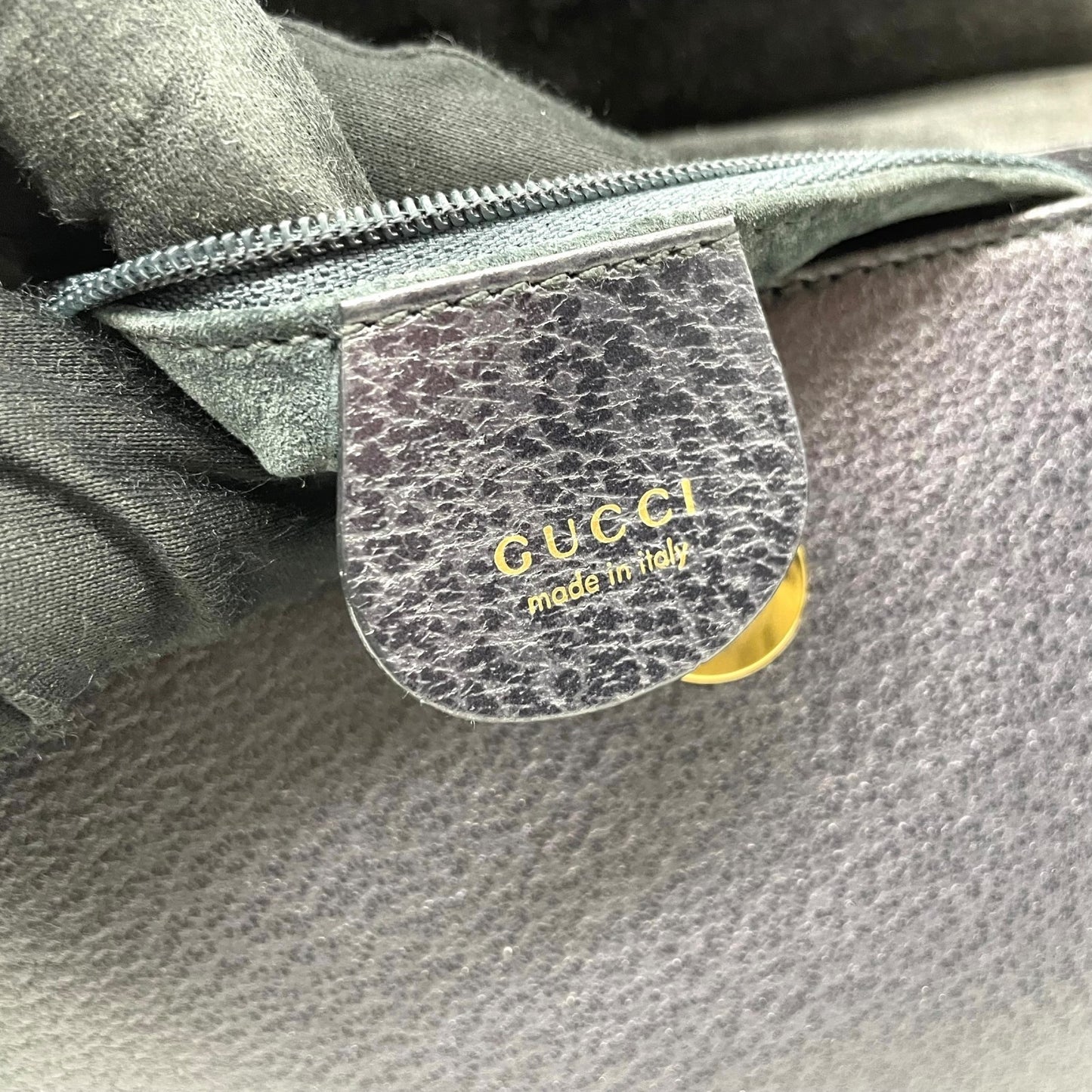 美品 GUCCI グッチ ハンドバッグ バンブー 黒×ネイビー 自立 ゴールド金具 ヴィンテージ オールド金具 フォーマルバッグ D2