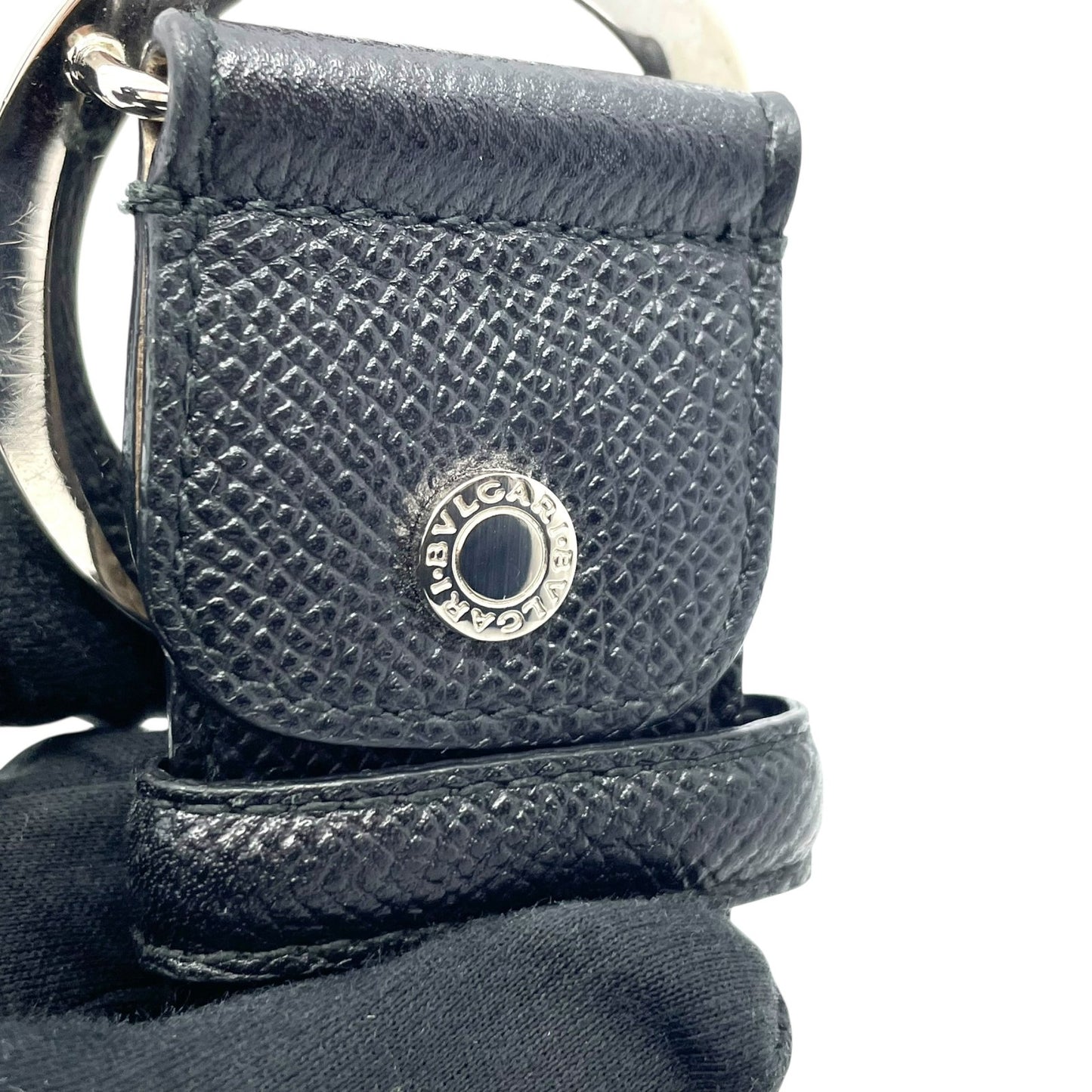 BVLGARI ブルガリ ベルト メンズ 本革 レザー ブラック 黒 サークル ロゴバックル リング シルバー金具 ビーゼロワン 高級 ブランド 紳士 箱付き ギャランティカード M4