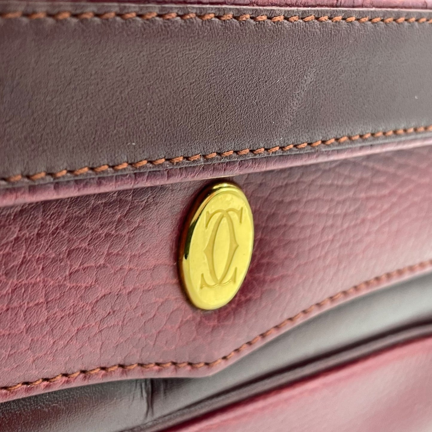 美品 Cartier カルティエ クラッチバッグ マストライン ボルドー レザー ゴールド金具 ギャランティカード付き セカンドバッグ ヴィンテージ メンズ レディース U7