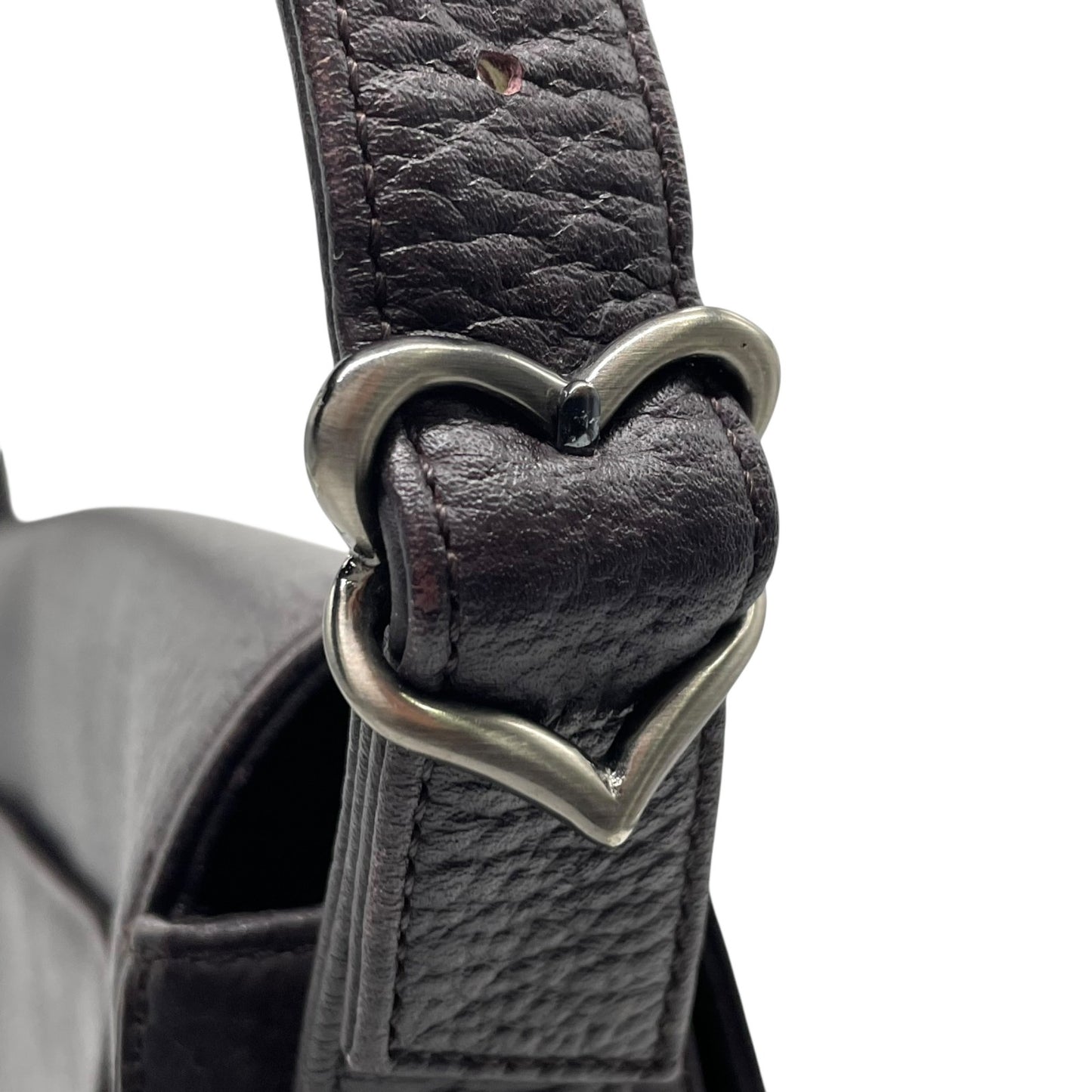 美品 Yves Saint Laurent イヴ・サンローラン ショルダーバッグ ワンショルダー レザー ブラウン 茶色 ロゴ ハート金具 フラップ ヴィンテージ オールド アーカイブ B