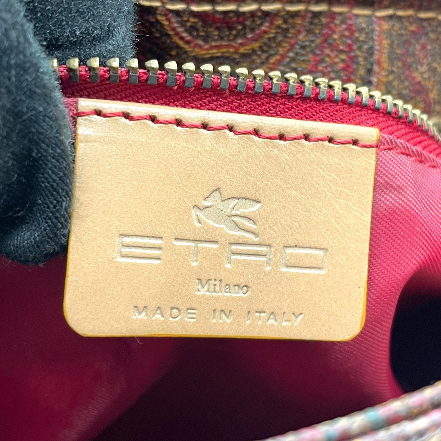 美品 エトロ ETRO ペイズリー柄 ショルダーバッグ ワンショルダー レザー ブラウン 茶色 ヴィンテージ バッグ レディース K6